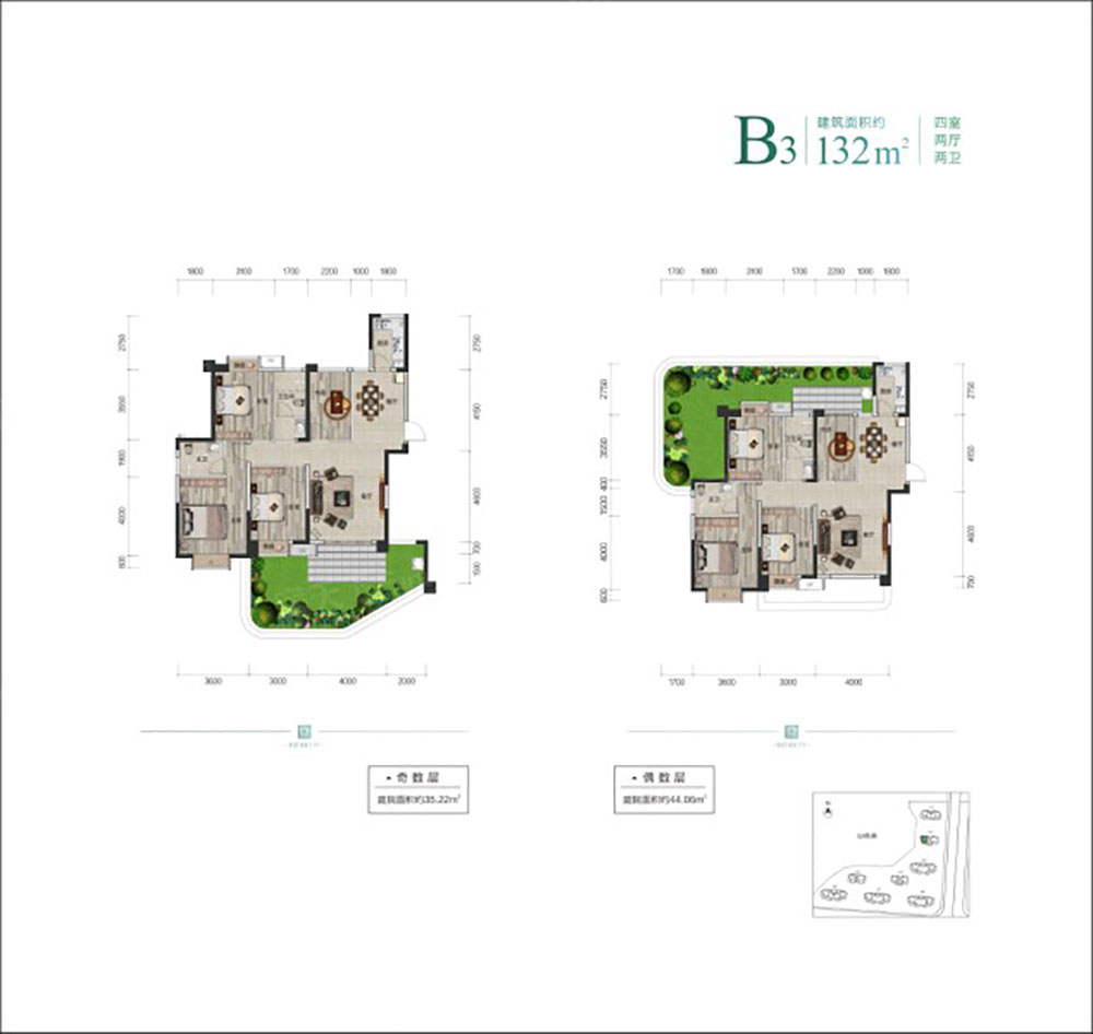 岳阳云溪区福天城为您提供该项目B3户型图片鉴赏