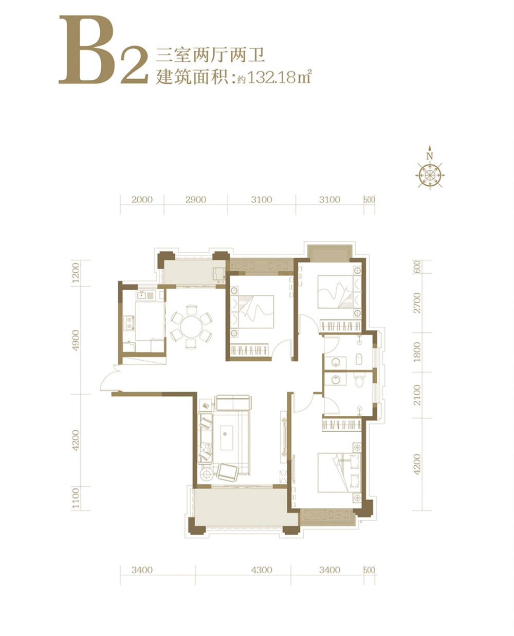 岳阳-岳阳县荣湖城为您提供该项目B2户型图片鉴赏