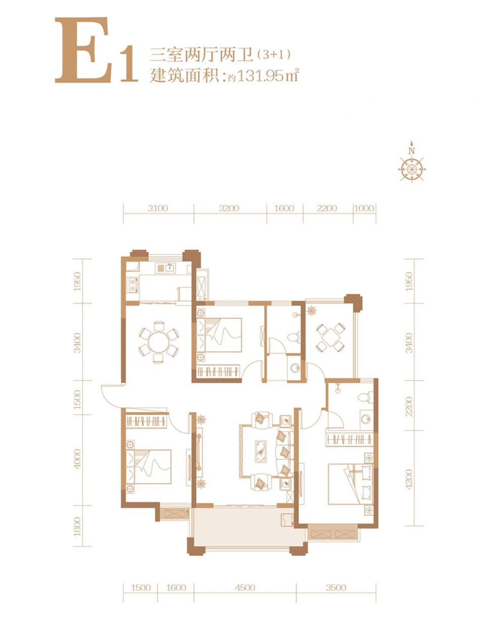 岳阳-岳阳县荣湖城为您提供该项目E1户型图片鉴赏