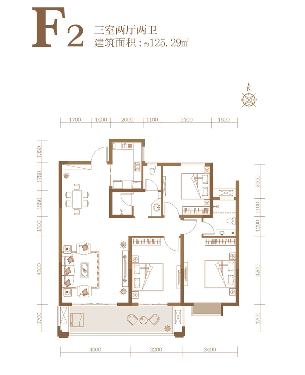 岳阳-岳阳县荣湖城为您提供该项目F2户型图片鉴赏