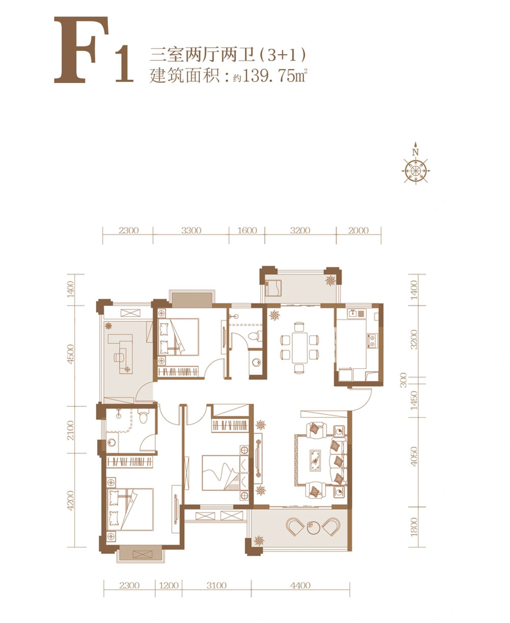 岳阳-岳阳县荣湖城为您提供该项目F1户型图片鉴赏