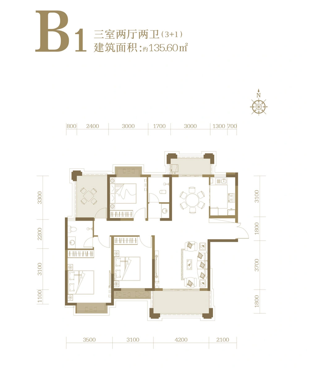 岳阳-岳阳县荣湖城为您提供该项目B1户型图片鉴赏