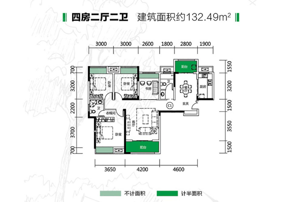 岳阳岳阳楼区锦绣新城为您提供该项目D户型图片鉴赏