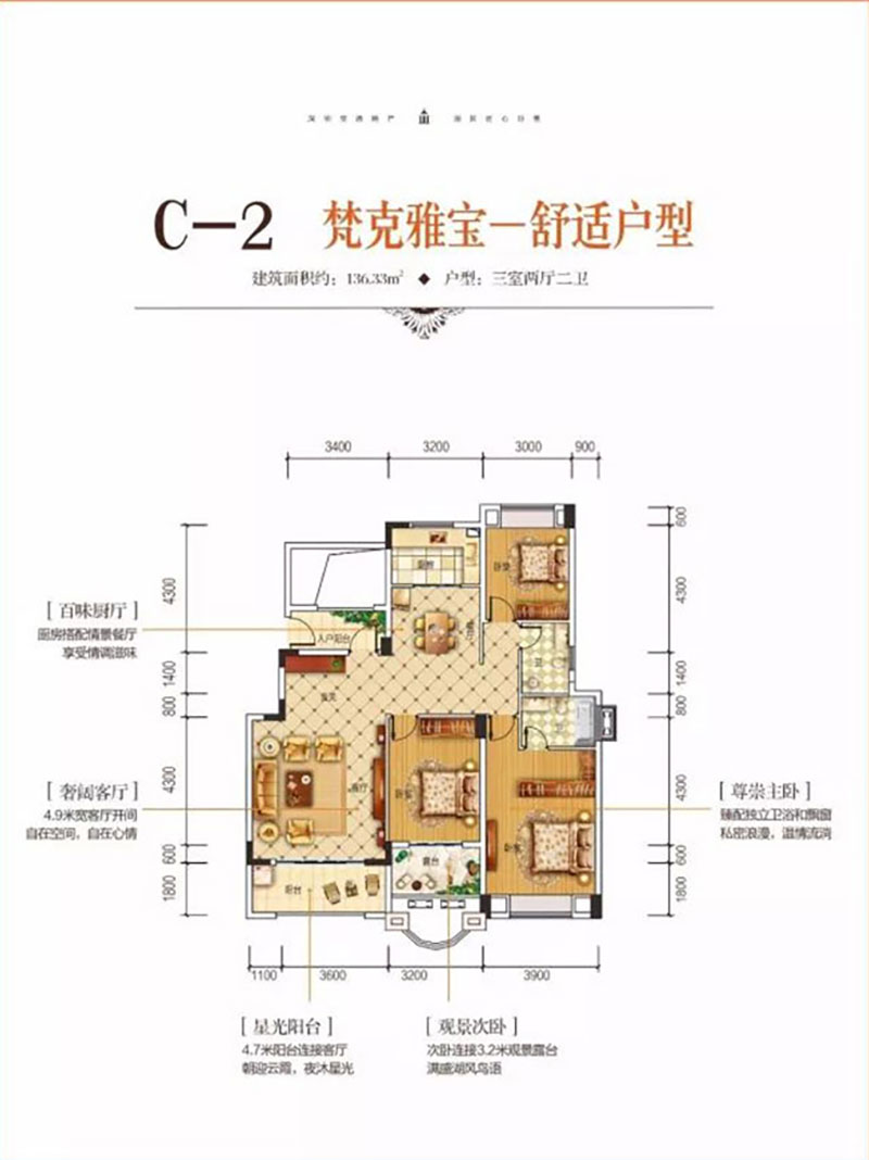 岳阳岳阳楼区宝德麓湖为您提供C-2户型图片详情鉴赏