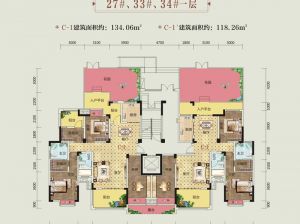 岳阳-岳阳楼区富兴御城为您提供C-1户型鉴赏