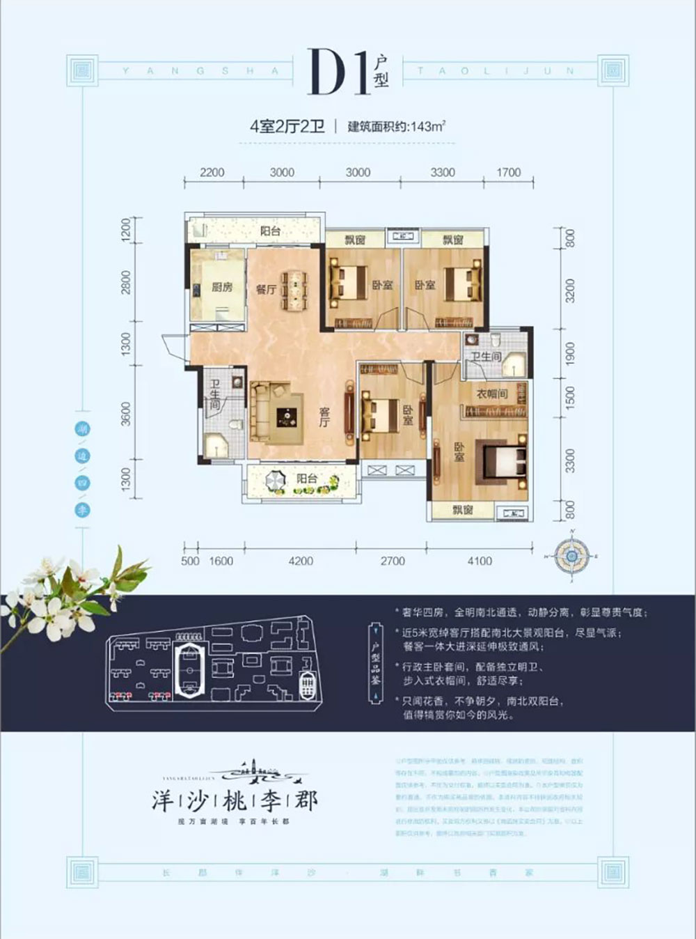 岳阳-湘阴洋沙桃李郡为您提供该项目D1户型图片鉴赏