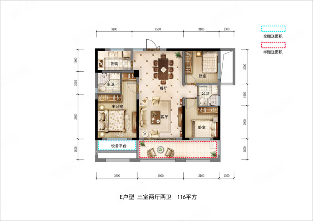 岳阳-汨罗罗城中央广场为您提供E户型图片详情鉴赏