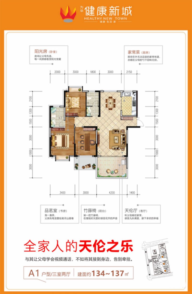 岳阳-华容鑫洋天御为您提供A1户型图片详情鉴赏