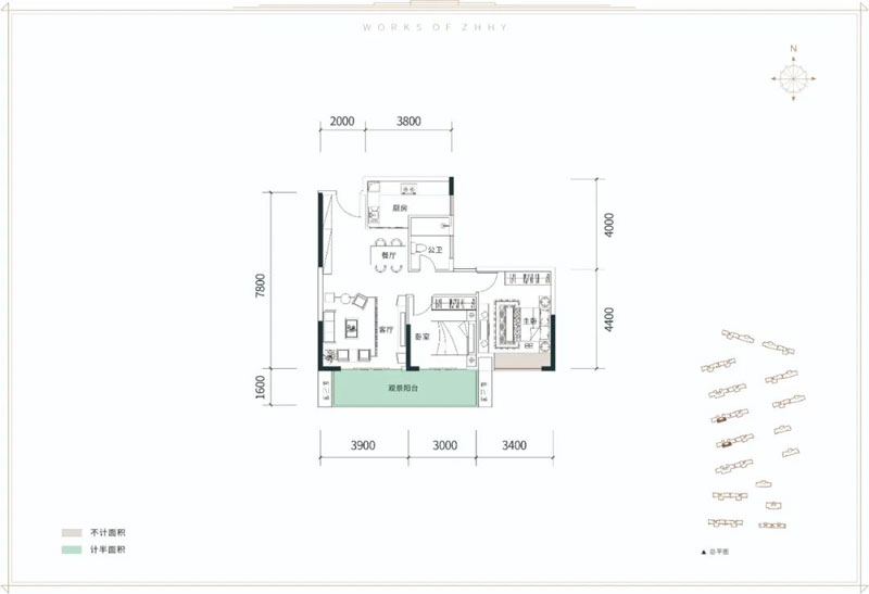 岳阳岳阳楼区滨水天宸为您提供A户型图片详情鉴赏