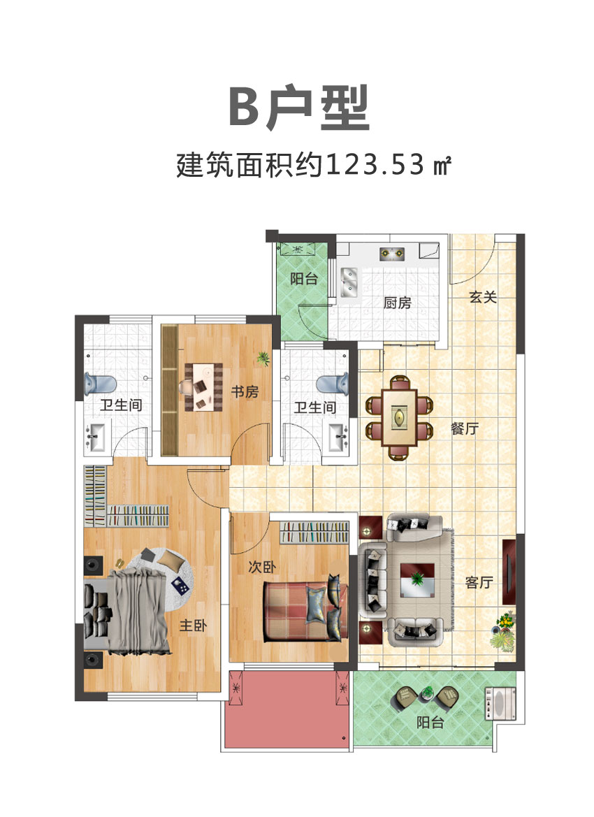 岳阳-湘阴东湖中央广场为您提供B户型图片详情鉴赏